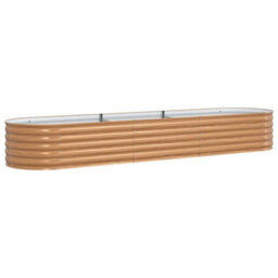 Berkfield Modern Garden Raised Bed Brown 320 X 80 X 44 Cm Steel