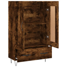 Berkfield Highboard Smoked Oak 69.5X31X115 Cm Engineered Wood - thumbnail 6