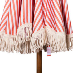 Gardenkraft 2M Striped Outdoor Garden Parasol - Terracotta - thumbnail 2