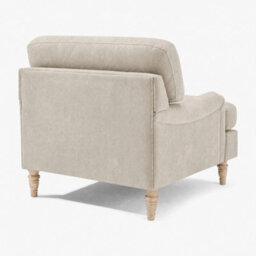 Furniturebox Uk Bernie Beige Chenille Fabric Armchair - thumbnail 9