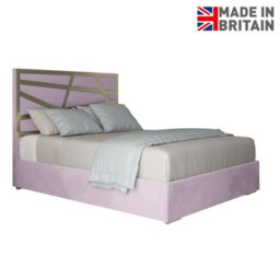Arabella Upholstered Soft Velvet Metal Bed Frame - Pink - thumbnail 7
