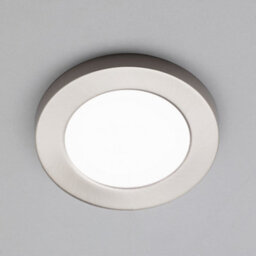 Litecraft Darly Satin Nickel 1 Lamp Modern Bathroom 6W Led Flush Ceiling Light - thumbnail 3