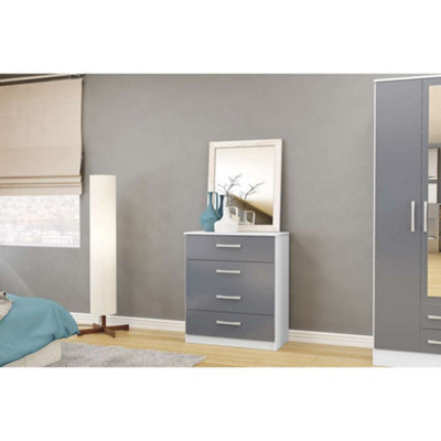 Birlea Lynx 4 Drawer Chest White & Grey - image 1