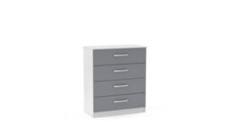 Birlea Lynx 4 Drawer Chest White & Grey - thumbnail 6