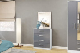 Birlea Lynx 4 Drawer Chest White & Grey - thumbnail 7