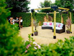 Edecks Modblox Hex Wooden Garden Pergola (3600mm X 3600mm) With Bolt Down Anchors (2.1M) - thumbnail 1