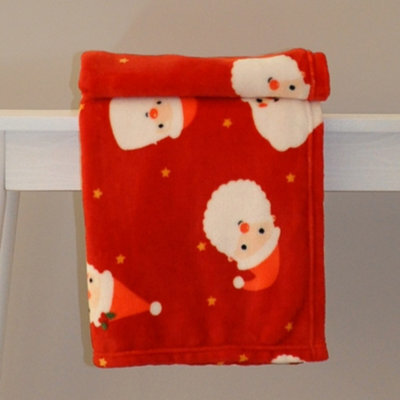 Dreams & Drapes Jolly Santa Plush Fleece Throw - image 1