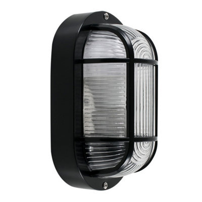 Valuelights Carnforth Modern Black Ip44 Rated Outdoor Garden Security Bulkhead Wall Light - image 1