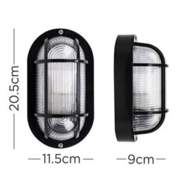Valuelights Carnforth Modern Black Ip44 Rated Outdoor Garden Security Bulkhead Wall Light - thumbnail 7