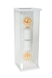 Lucide Claire Half Lantern Outdoor Twin Wall Light White - thumbnail 2