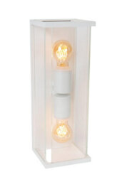 Lucide Claire Half Lantern Outdoor Twin Wall Light White - thumbnail 1