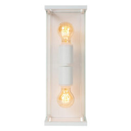 Lucide Claire Half Lantern Outdoor Twin Wall Light White - thumbnail 4