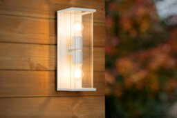 Lucide Claire Half Lantern Outdoor Twin Wall Light White - thumbnail 3