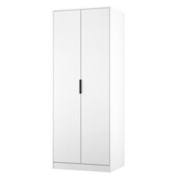 Nashville Ready Assembled Contemporary White Tall Double Wardrobe (H)1960mm (W)740mm (D)520mm - thumbnail 1
