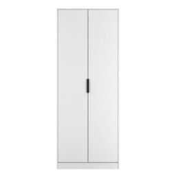 Nashville Ready Assembled Contemporary White Tall Double Wardrobe (H)1960mm (W)740mm (D)520mm - thumbnail 2
