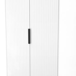 Nashville Ready Assembled Contemporary White Tall Double Wardrobe (H)1960mm (W)740mm (D)520mm - thumbnail 4