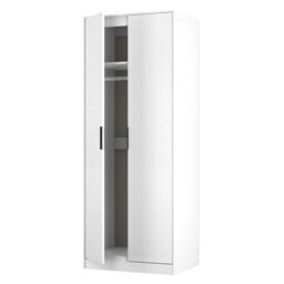 Nashville Ready Assembled Contemporary White Tall Double Wardrobe (H)1960mm (W)740mm (D)520mm - thumbnail 3