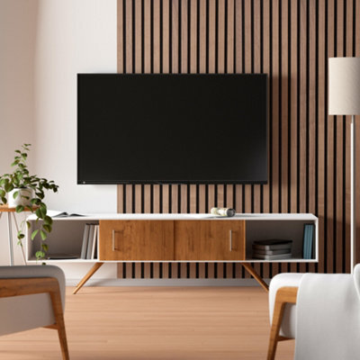 Home Treats Wall Panel Wood Slat Walnut Decorative Wooden Wallpanelling 3D Slatted Acoustic Sound Absorbing Ceiling Or Wall Slats 240 X 60 Cm - image 1