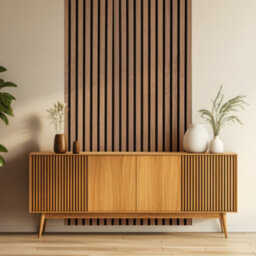 Home Treats Wall Panel Wood Slat Walnut Decorative Wooden Wallpanelling 3D Slatted Acoustic Sound Absorbing Ceiling Or Wall Slats 240 X 60 Cm - thumbnail 5