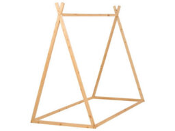Beliani Kids Bed Teepee Pine Wood Saurat 90 X 200 Cm (Eu Single) Light Brown - thumbnail 5
