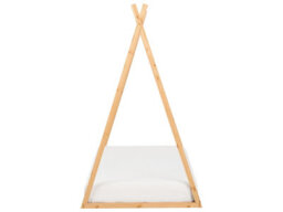Beliani Kids Bed Teepee Pine Wood Saurat 90 X 200 Cm (Eu Single) Light Brown - thumbnail 4