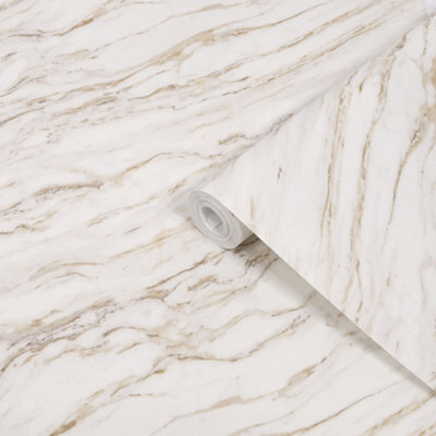 Contour Cream Marble Contemporary Smooth Wallpaper - image 1