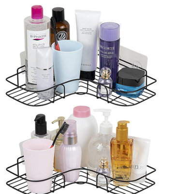 2X Shower Corner Shelf Bathroom Storage Rack Shower Caddy Organiser Tidy Tray - image 1