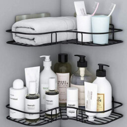 2X Shower Corner Shelf Bathroom Storage Rack Shower Caddy Organiser Tidy Tray - thumbnail 6
