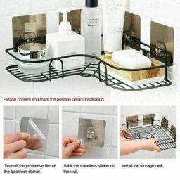 2X Shower Corner Shelf Bathroom Storage Rack Shower Caddy Organiser Tidy Tray - thumbnail 4
