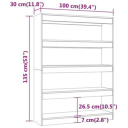 Berkfield Book Cabinet/room Divider Grey Sonoma 100X30X135 Cm - thumbnail 8