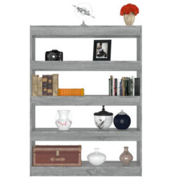 Berkfield Book Cabinet/room Divider Grey Sonoma 100X30X135 Cm - thumbnail 6