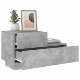 Vidaxl Bedside Cabinet With Led Lights Concrete Grey 70X36X40.5 Cm - thumbnail 4