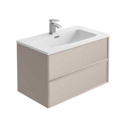 Plum&clay Jenner Light Pink Wall Hung Vanity Unit & Basin Set (W)800mm (H)500mm - image 1