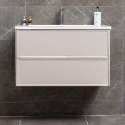 Plum&clay Jenner Light Pink Wall Hung Vanity Unit & Basin Set (W)800mm (H)500mm - thumbnail 4