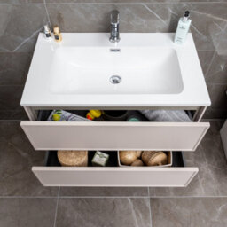 Plum&clay Jenner Light Pink Wall Hung Vanity Unit & Basin Set (W)800mm (H)500mm - thumbnail 7