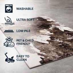Modern Abstract Marble Effect Living Room Area Rug Rectangular Soft Short Pile Carpet For Bedroom Dining Room 160X230 Cm - thumbnail 4