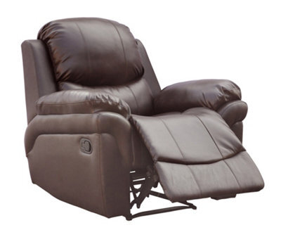 More4Homes Madison Bonded Leather Recliner Armchair Sofa Home Lounge Chair Reclining Gaming (Brown) - image 1
