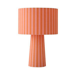 Valuelights Thorley Orange Stripe Drum Shade Full Fabric Table Lamp - thumbnail 6