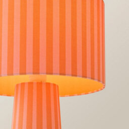 Valuelights Thorley Orange Stripe Drum Shade Full Fabric Table Lamp - thumbnail 4