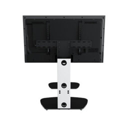 "Avf Lucerne 70Cm Curved Pedestal Tv Stand, For Tvs 32-65"" - Satin White And Black Glass" - thumbnail 3