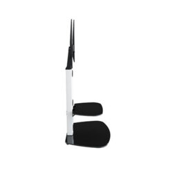 "Avf Lucerne 70Cm Curved Pedestal Tv Stand, For Tvs 32-65"" - Satin White And Black Glass" - thumbnail 4