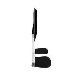 "Avf Lucerne 70Cm Curved Pedestal Tv Stand, For Tvs 32-65"" - Satin White And Black Glass" - thumbnail 8