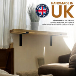 MKGT Set Of 2 Rustic Shelves, Wooden Shelving With Brackets For Wall (Tudor Oak, 130Cm (1.3M) - thumbnail 3