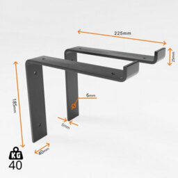 MKGT Set Of 2 Rustic Shelves, Wooden Shelving With Brackets For Wall (Tudor Oak, 130Cm (1.3M) - thumbnail 6