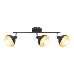 Luminosa Lighting Luminosa Savio Ceiling Spotlight Bar Matt Black, Gold 3Xe14 - thumbnail 2