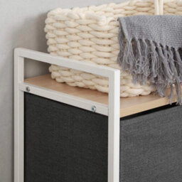 Grey Fabric Chest Of Drawers 5 Drawer Wardrobe Storage - thumbnail 3