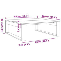 Berkfield Coffee Table Old Wood 100X100X35 Cm Engineered Wood - thumbnail 9