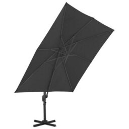 Berkfield Cantilever Umbrella With Aluminium Pole 300X300 Cm Anthracite - thumbnail 3