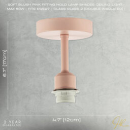 Happy Homewares Traditional Soft Blush Pink Ceiling Light Fitting To Hold Lamp Shades - thumbnail 7