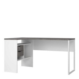 Wyld Haus Billabong White And Grey L-Shaped Corner Desk With 2 Drawers - thumbnail 2